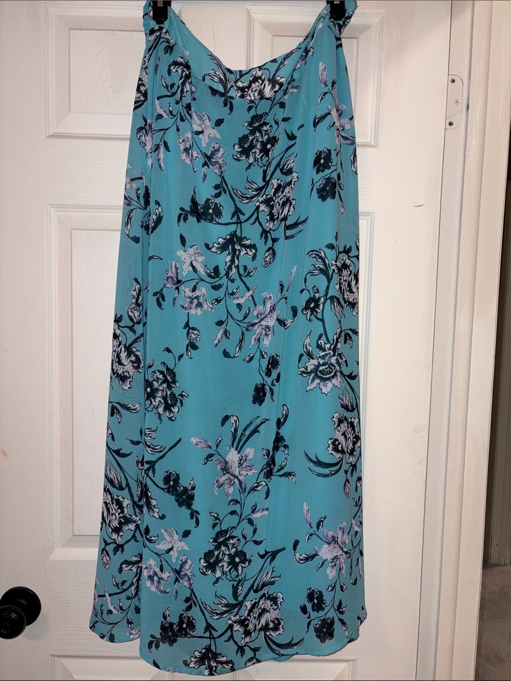 Aqua Floral Maxi Skirt - Lightweight Women's Skirt